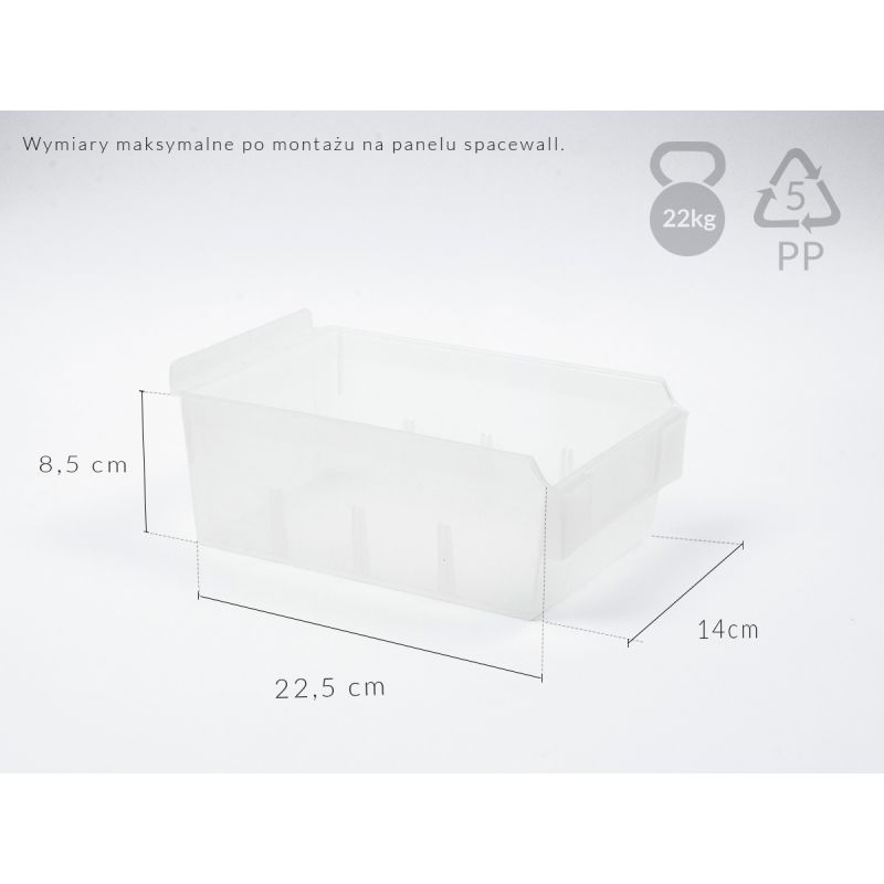 Pojemnik plastikowy BOX na Spacewall 14x22x8cm