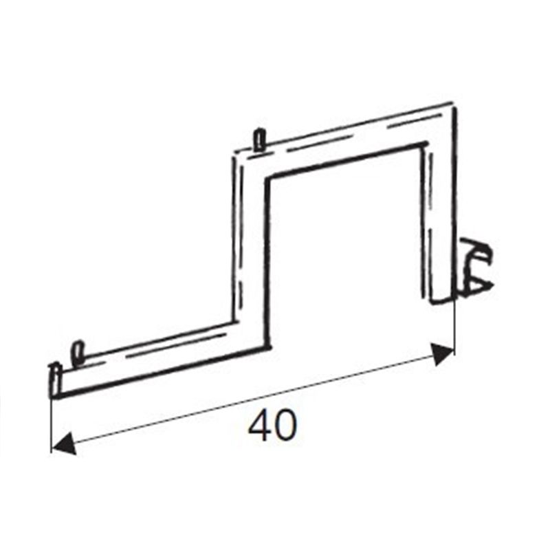 Wieszak łamany, podniesiony na wspornik