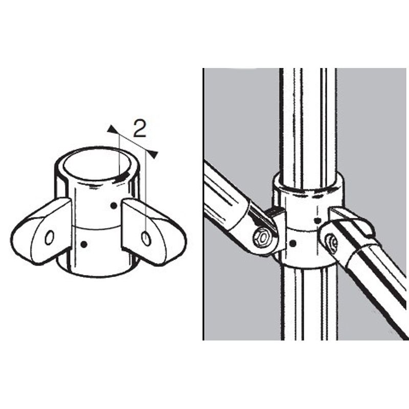 Uchwyt dwustronny, kątowy z blokadą, chrom