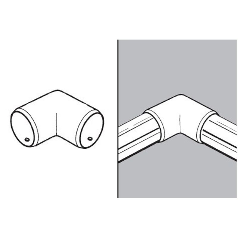 Narożnik do rur fi 50, chrom