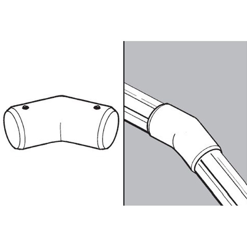 Narożnik 150 stopni, z blokadą do rur fi 50, chrom