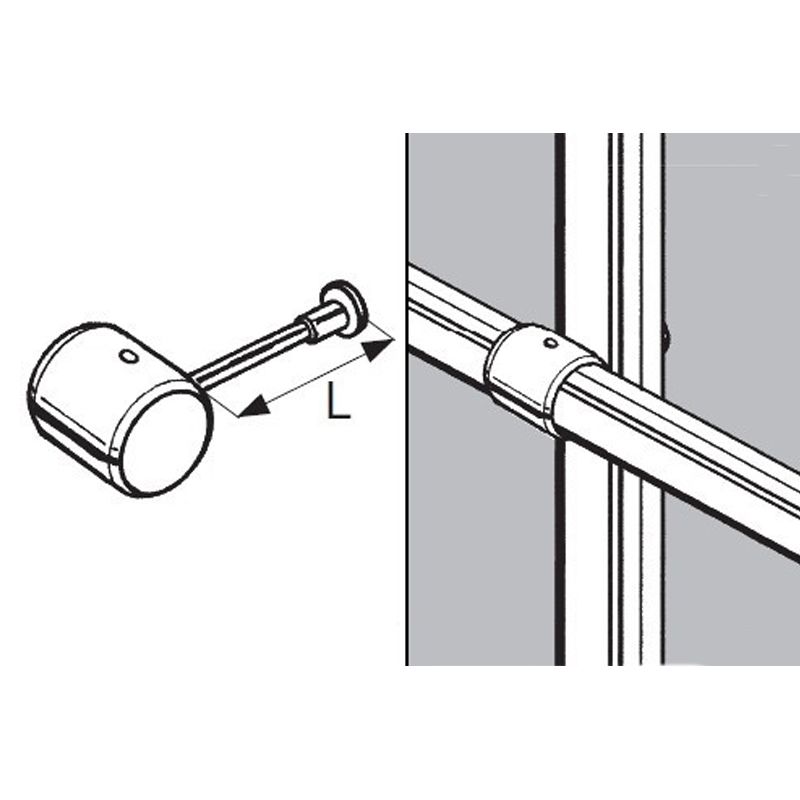Złącze uchwyt przelotowy z blokadą fi 25/50, chrom