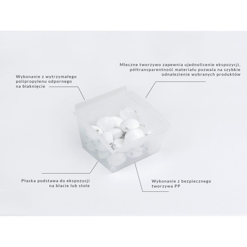 Pojemnik SLIM Slatwall 14x14x10cm bezbarwny