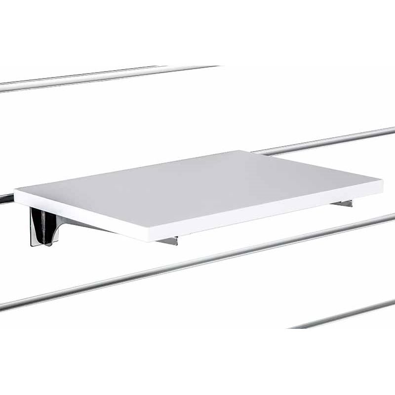 Półka z płyty Slatwall, Alaska, wsporniki chrom