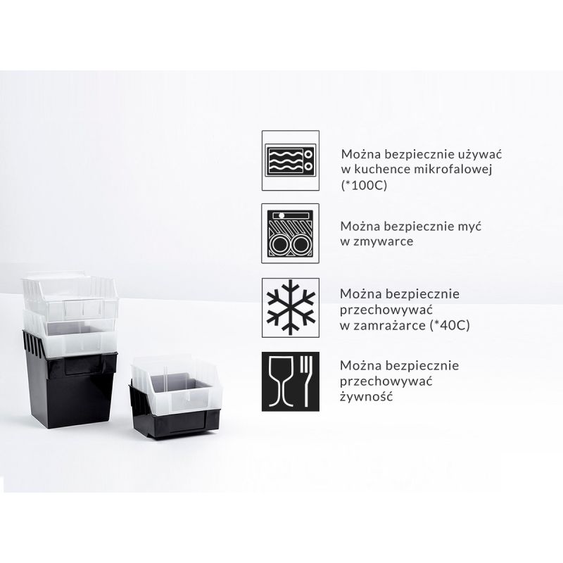 Koszyk Slatwall LONG 14x22x8cm plastik czarny