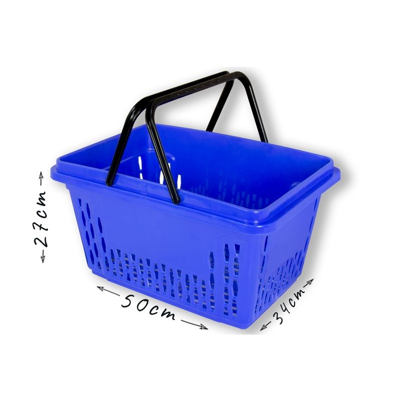 Niebieski koszyk sklepowy na zakupy 28L plastikowy
