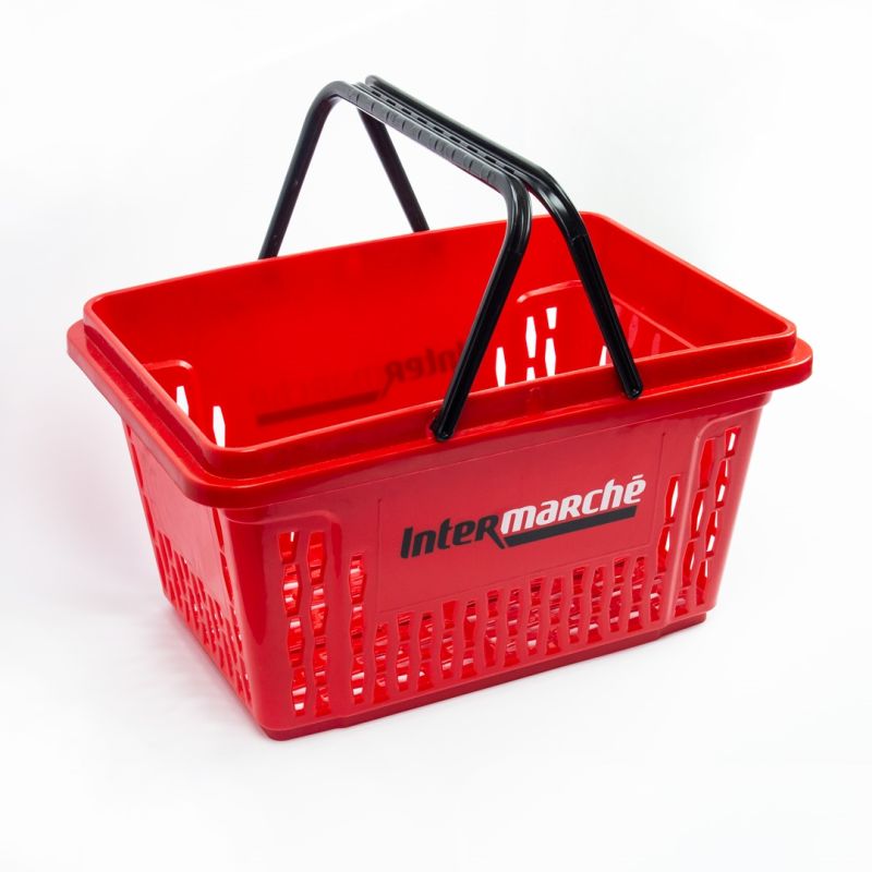 Niebieski koszyk sklepowy na zakupy 28L plastikowy