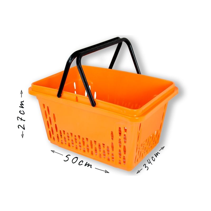 Pomarańczowy koszyk sklepowy na zakupy 28L plastik