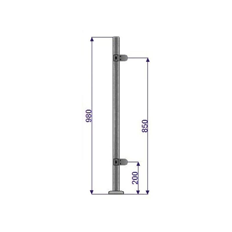 Słupek końcowy z dwoma uchwytami 980mm