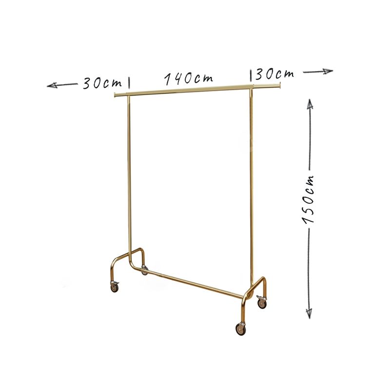 Stender sklepowy na kółkach 140-200cm złoty