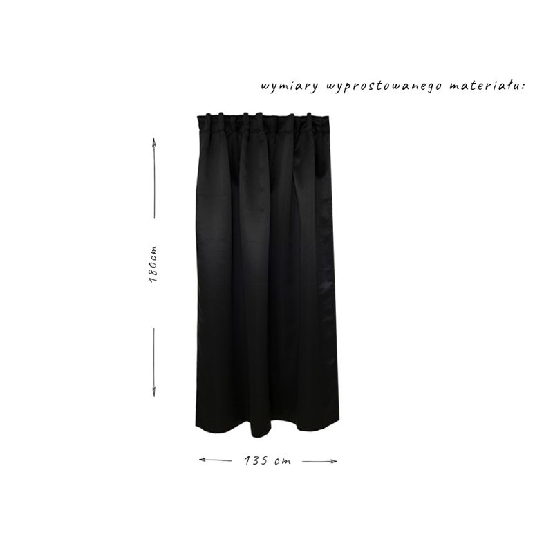 Zasłona blackout do przymierzalni czarna 135x180cm