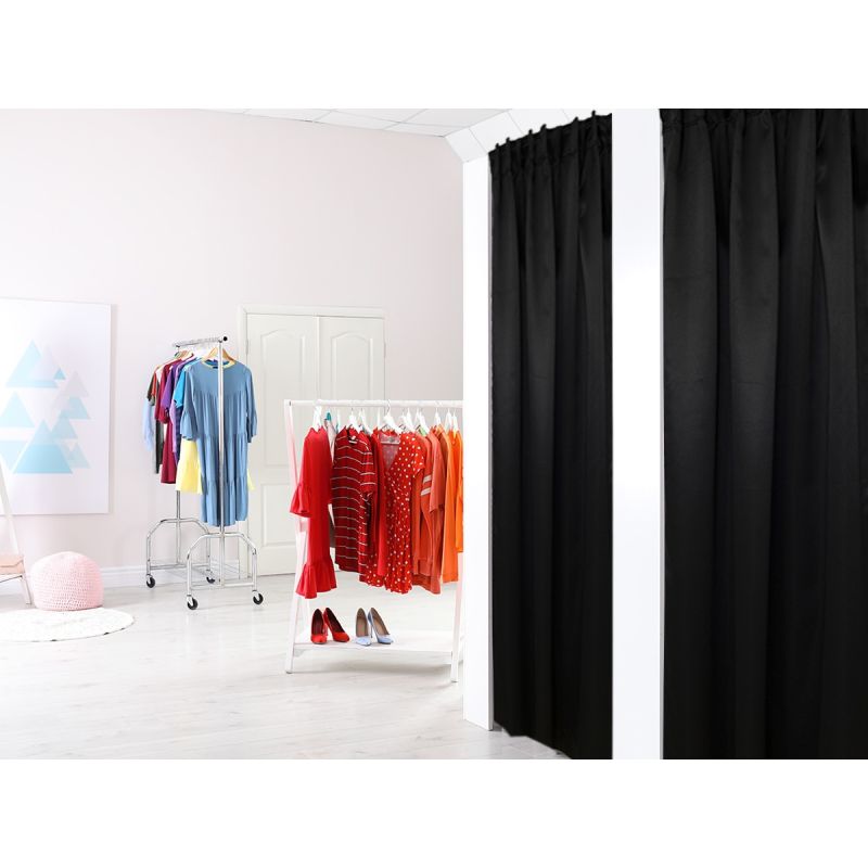 Zasłona blackout do przymierzalni czarna 135x180cm