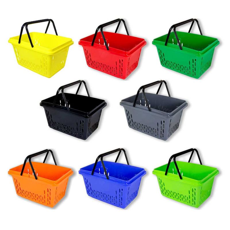 Żółty koszyk sklepowy na zakupy 28L plastik