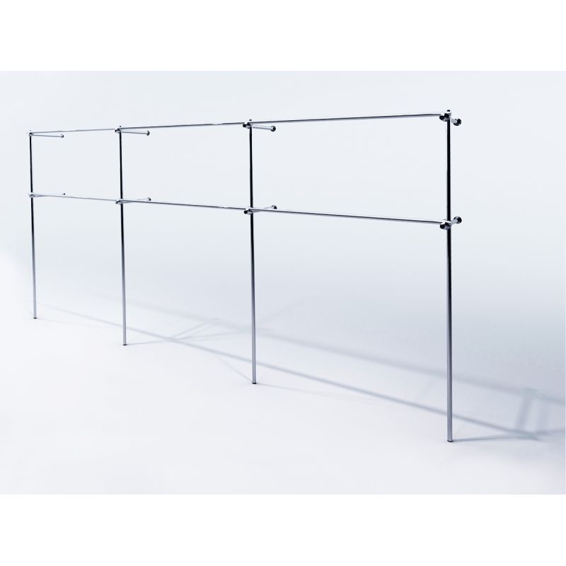 Wieszak odzieżowy stojak sklepowy podwójny chrom