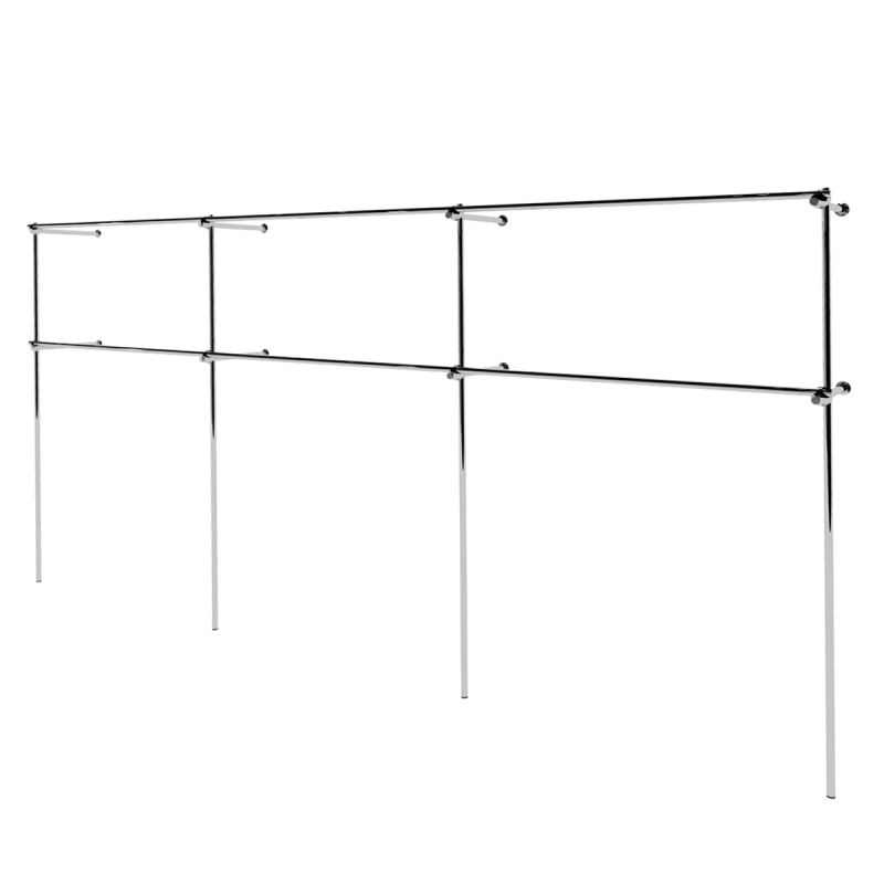 Wieszak odzieżowy stojak sklepowy podwójny chrom