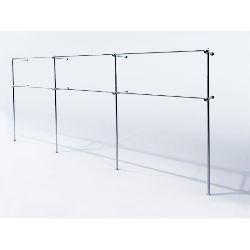 Wieszak odzieżowy stojak sklepowy podwójny chrom