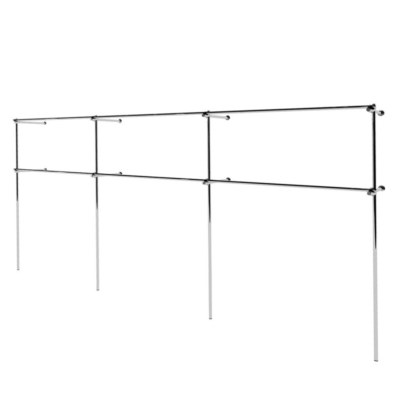 Wieszak odzieżowy stojak sklepowy podwójny chrom