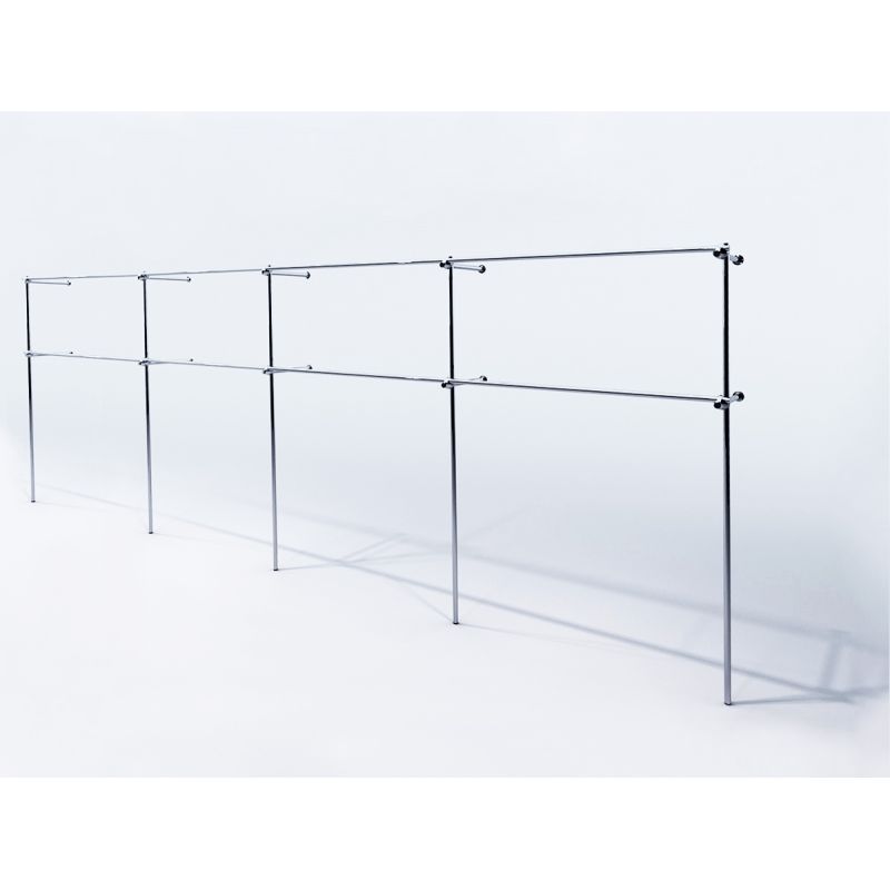 Wieszak odzieżowy stojak sklepowy podwójny chrom