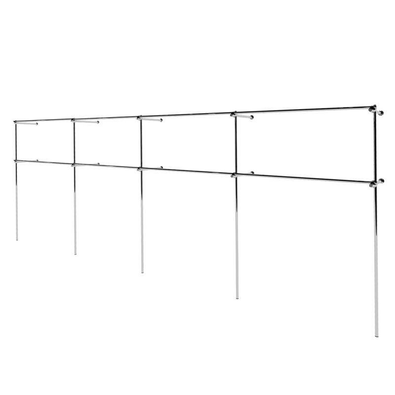 Wieszak odzieżowy stojak sklepowy podwójny chrom