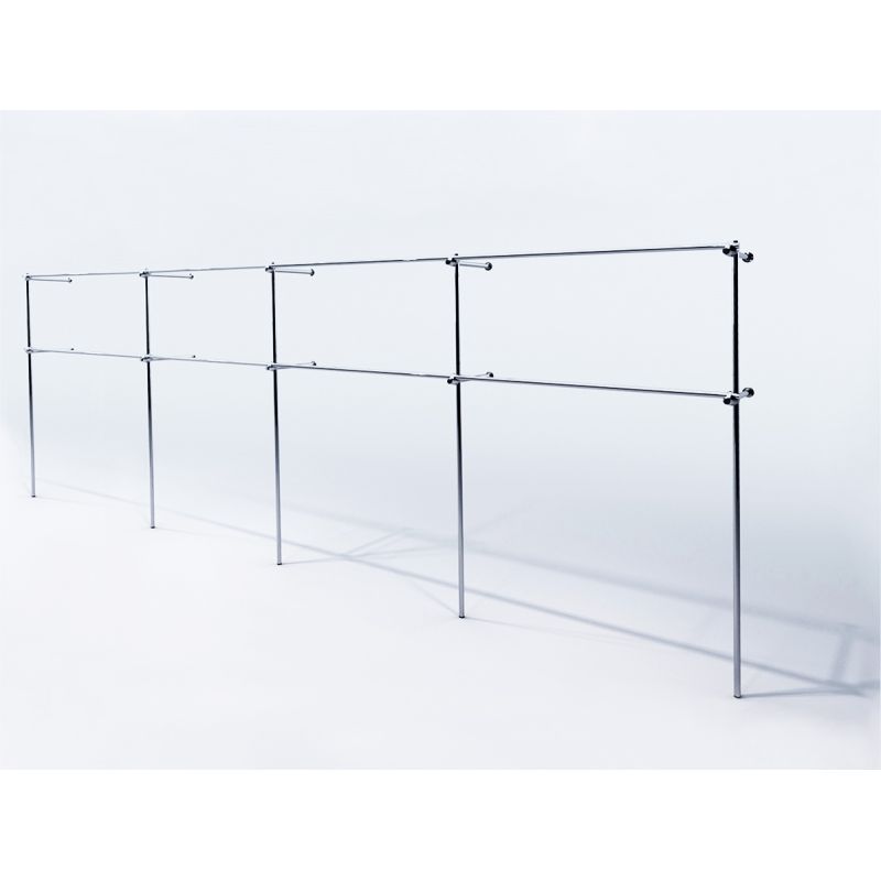 Wieszak odzieżowy stojak sklepowy podwójny chrom