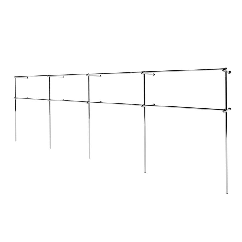 Wieszak odzieżowy stojak sklepowy podwójny chrom