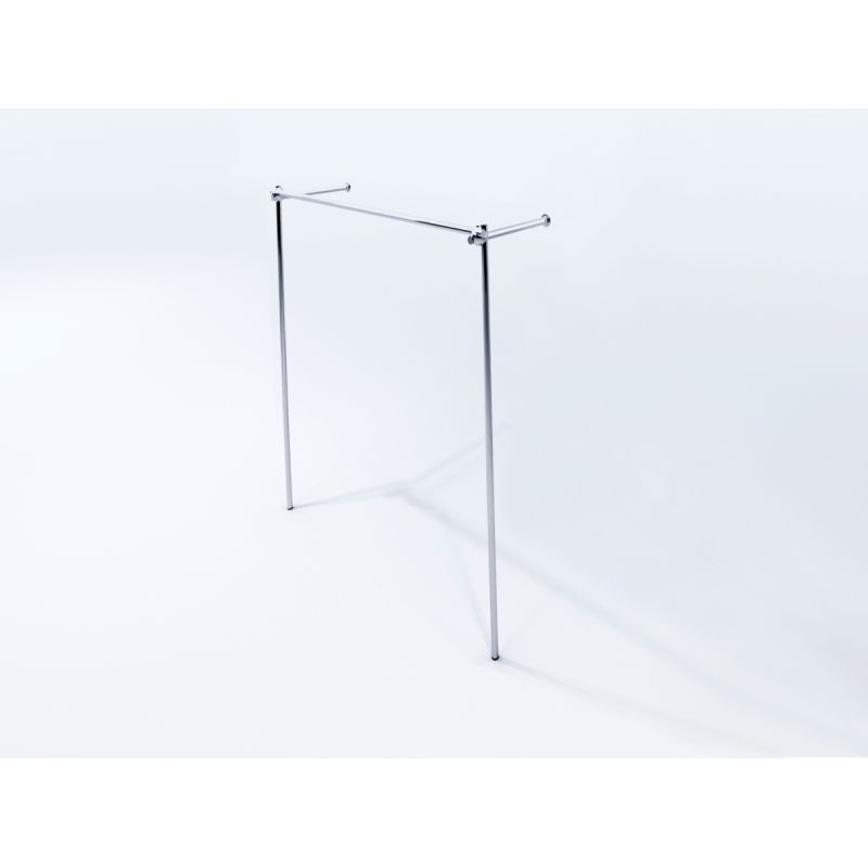 Wieszak sklepowy na odzież, z półką, chrom