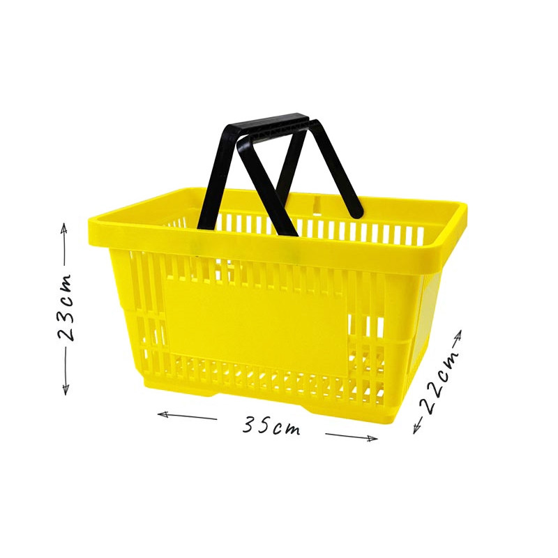 Żółty koszyk sklepowy na zakupy 22L plastikowy
