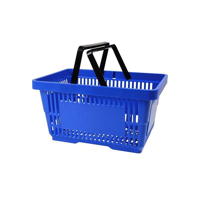 Niebieski koszyk sklepowy na zakupy 22L plastikowy