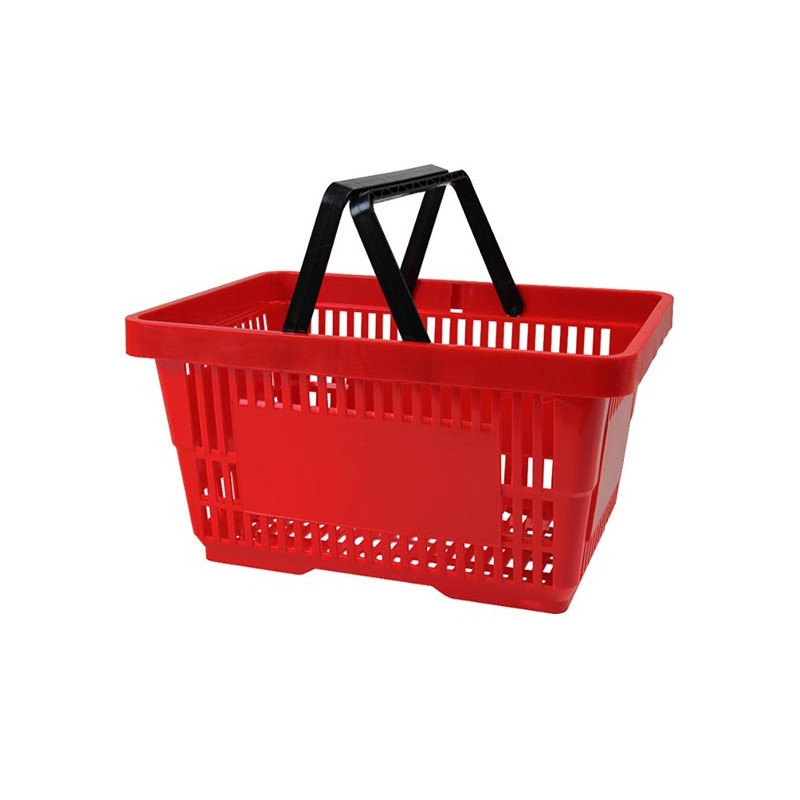 Czerwony koszyk sklepowy na zakupy 22L plastikowy