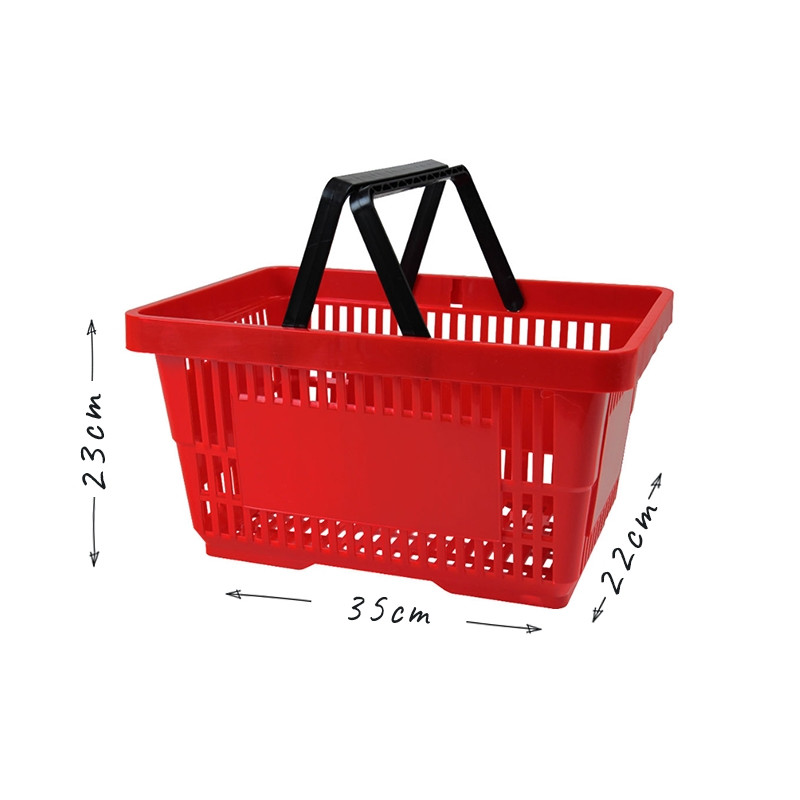 Czerwony koszyk sklepowy na zakupy 22L plastikowy