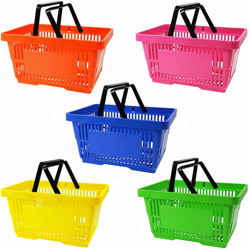 Jasnozielony koszyk sklepowy na zakupy 22L plastik