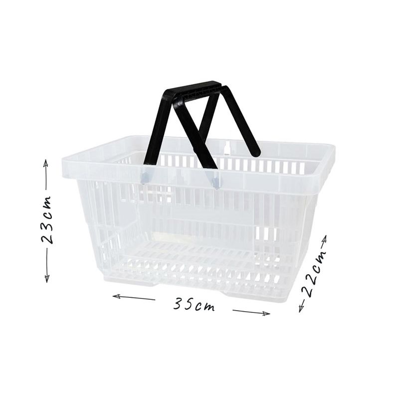 Bezbarwny koszyk sklepowy na zakupy 22L plastikowy