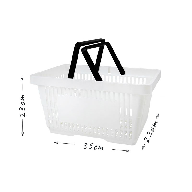 Biały koszyk sklepowy na zakupy 22L plastikowy