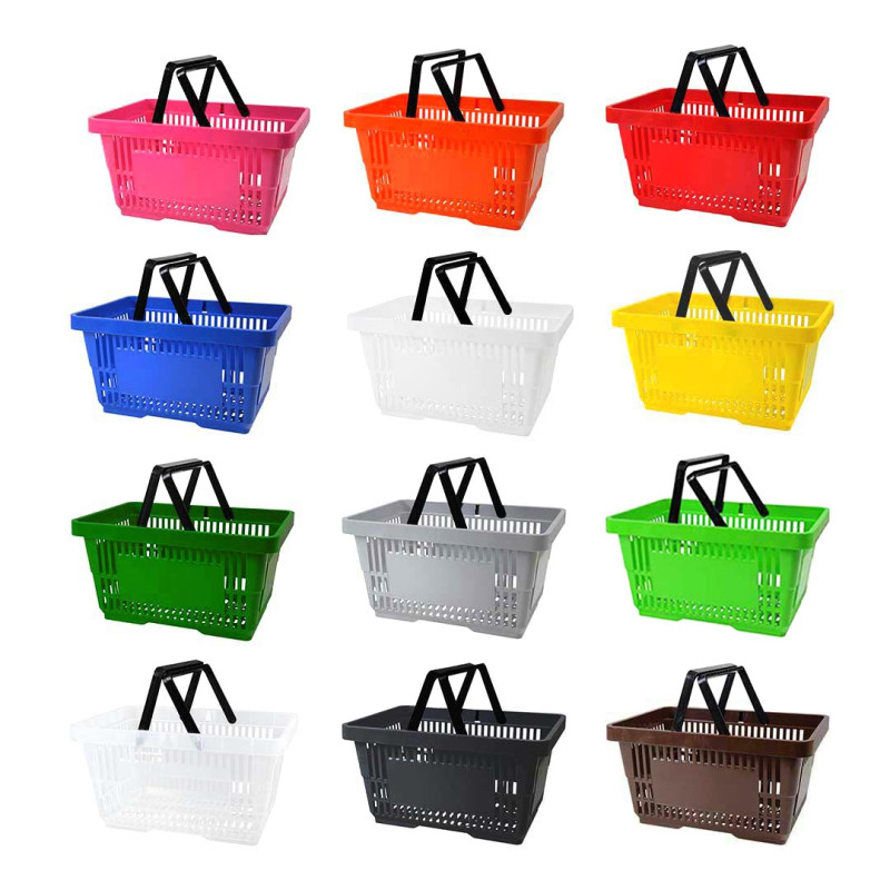 Bezbarwny koszyk sklepowy na zakupy 22L plastikowy