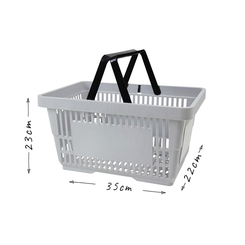 Jasnoszary kosz sklepowy na zakupy 22 L plastik