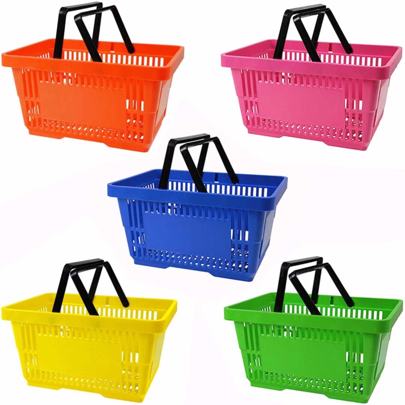 Grafitowy koszyk sklepowy na zakupy 22 L plastik