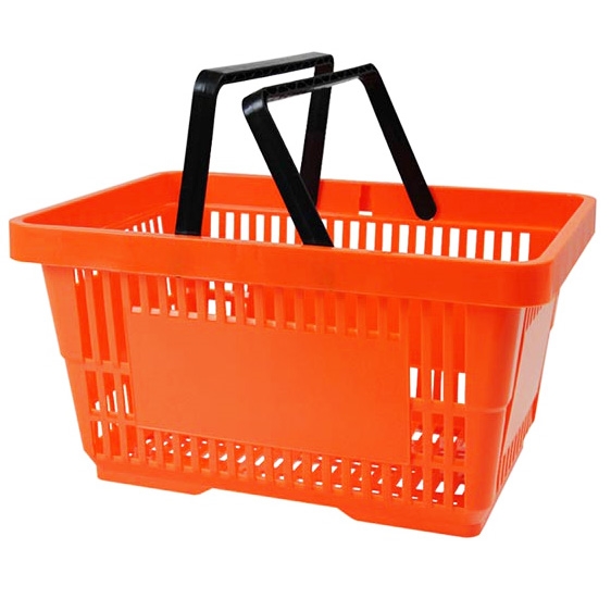 Pomarańczowy koszyk sklepowy na zakupy 22L plastik