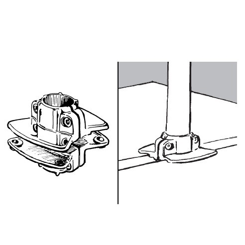 Wspornik póki podwójny, do rury fi 25mm, chrom