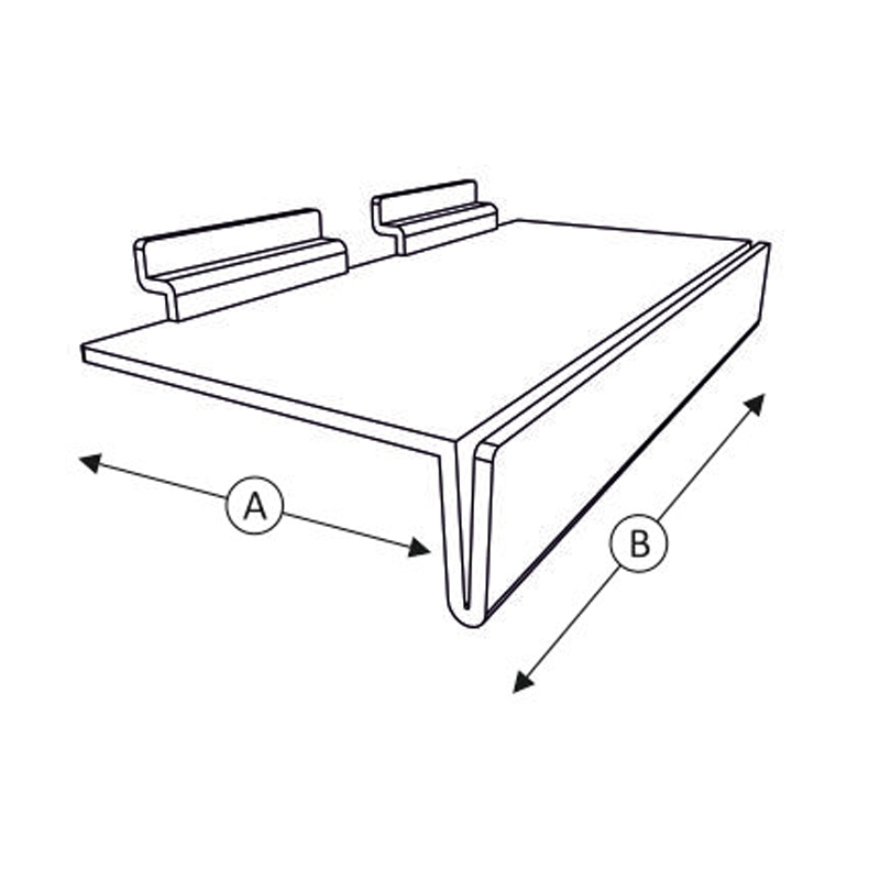 Półka Slatwall 23x10cm pozioma z listwą zewnętrzną