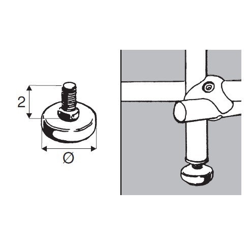 Stopka, regulator, śruba M-10, chrom