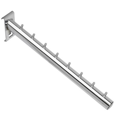 Wieszak pochyły na kratę, 32cm dł. chrom