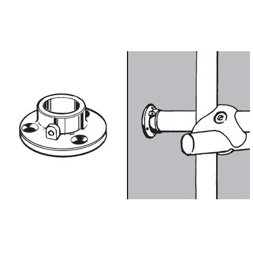 Końcówka uchwyt rozeta do rury fi 25mm chrom