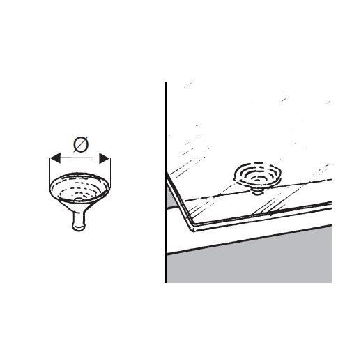 Przyssawka gumowa do półki szklanej 25mm