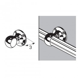 Uchwyt dystansowy 3cm, przelotowy, do rury fi25mm