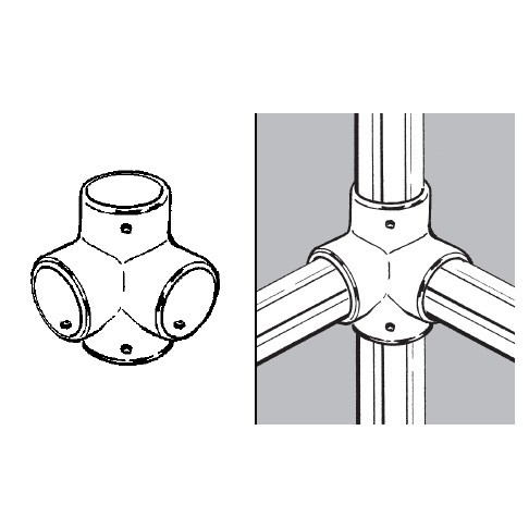 Narożnik czterokierunkowy do rury fi 25mm