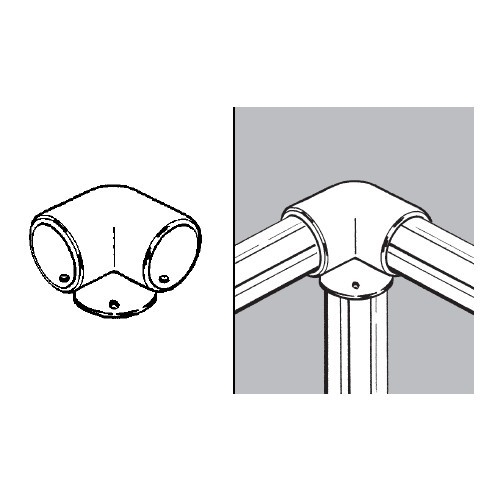 Narożnik trzykierunkowy z blokadą do rury fi 25
