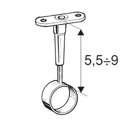 Uchwyt dystansowy, regulowany, przelotowy, fi 25
