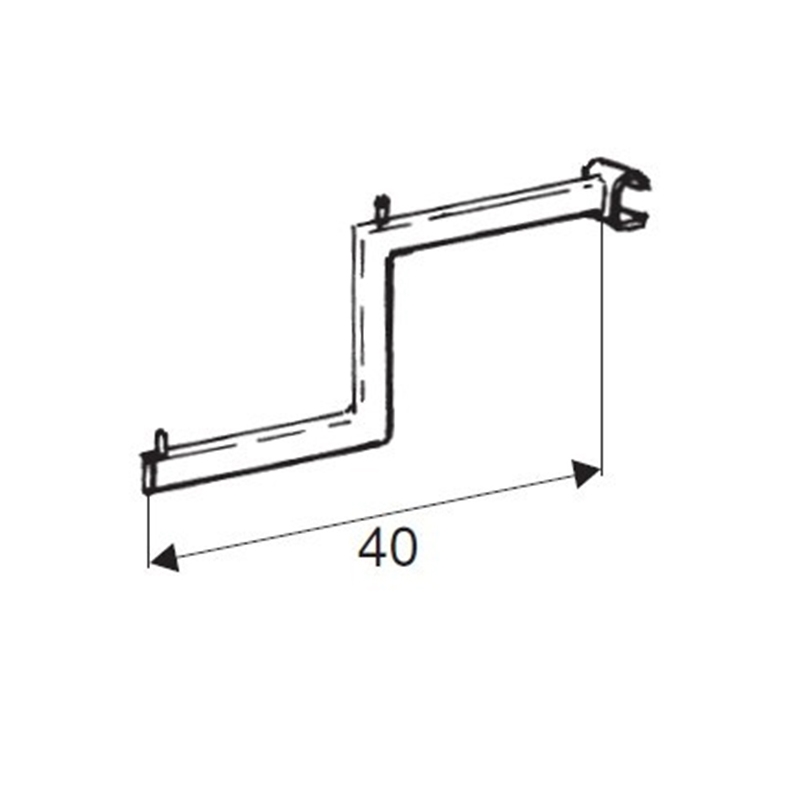 Wieszak łamany z rury owalnej na rurę owalną chrom
