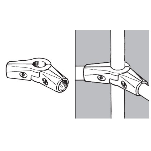 Złącze dwuramienne, kątowe, do rury fi 25mm, chrom