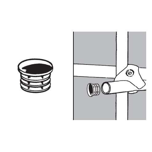 Zaślepka do rury fi 25mm, czarna